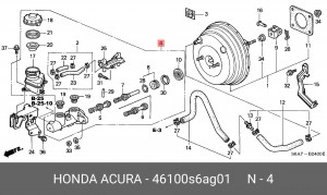 Ремкомплект, главный тормозной цилиндр 46100S6AG01 HONDA
