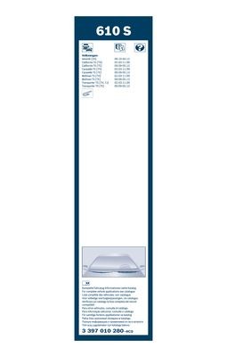 Щетки стеклоочистителя (комплект) 3 397 010 280 BOSCH