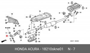 Выпускной трубопровод 18210SKNE01 HONDA