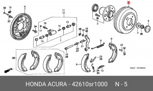 Тормозной барабан 42610SR1000 HONDA