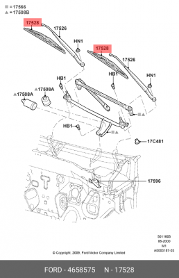 Щетка стеклоочистителя 4658575 FORD