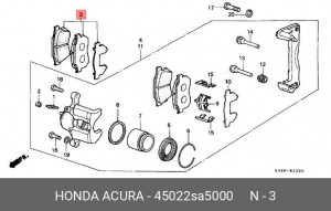 Комплект тормозных колодок, диско 45022SA5000 HONDA