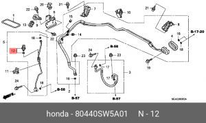 Переключатель высокого давления, кондиционер 80440SW5A01 HONDA