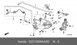 Кулак поворотный (комплект) 52210SWAA00 HONDA