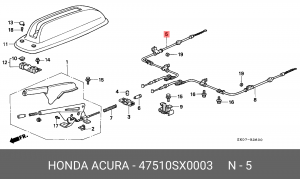 Трос, стояночная тормозная система 47510SX0003 HONDA