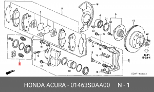 Суппорт тормозной (ремкомплект) 01463-SDA-A00 HONDA