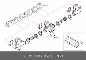 Прокладка, выпускной коллектор 504154202 IVECO