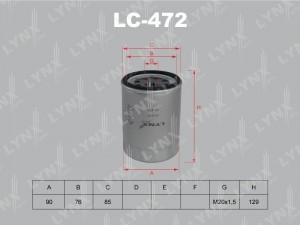 Фильтр масляный двигателя LC-472 LYNXAUTO