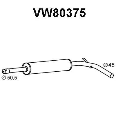 Предглушитель выхлопных газов VW80375 VENEPORTE