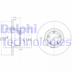 Тормозной диск BG2157 DELPHI