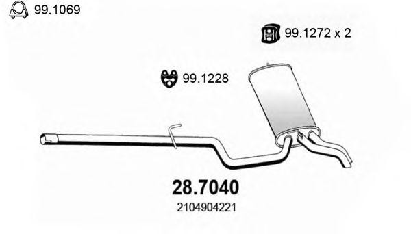 Глушитель выхлопных газов конечный 287040 ASSO