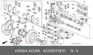 Комплект подшипника ступицы колеса 42200-ST3-E51 HONDA
