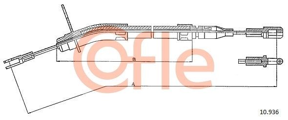Трос ручного тормоза 10.936 COFLE