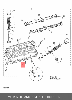 Болт, система выпуска TE110051 MG ROVER LAND ROVER