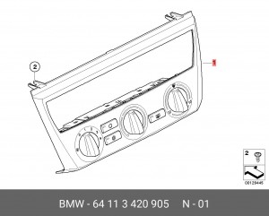 Панель управления климатом в салоне 64 11 3 420 905 BMW