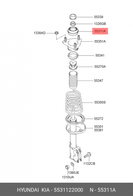 Опора амортизационной стойки 55311-22000 HYUNDAI KIA