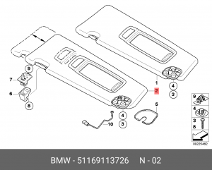 Козырек солнцезащитный 51 16 9 113 726 BMW