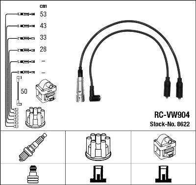Ккомплект проводов зажигания 8622 NGK NTK