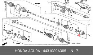 ШРУС 44310-S9A-305 HONDA