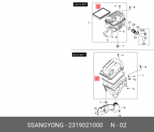 Воздушный фильтр 2319021000 SSANG YONG