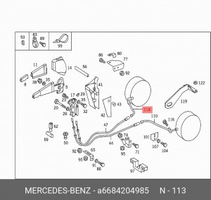 Трос ручного тормоза A6684204985 MERCEDES BENZ