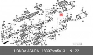 Глушитель выхлопных газов конечный 18307SM5A13 HONDA