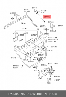 Упругий элемент, крышка багажника / помещения для груза 817712C010 HYUNDAI KIA