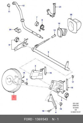 Усилитель тормозной системы 1369543 FORD