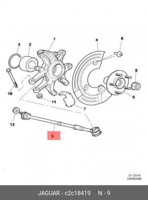 Поперечная рулевая тяга C2C18419 JAGUAR