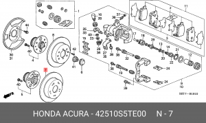 Тормозной диск 42510S5TE00 HONDA