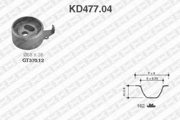 Комплект ремня ГРМ KD477.04 NTN SNR