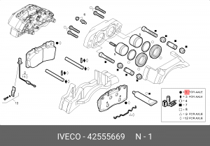 Комплект тормозных колодок, диско 42555669 IVECO