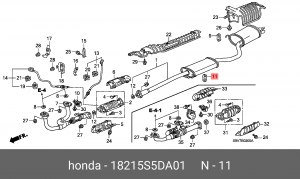 Кронштейн, система выпуска ОГ 18215-S5D-A01 HONDA