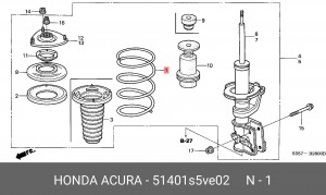 Пружина ходовой части 51401S5VE02 HONDA