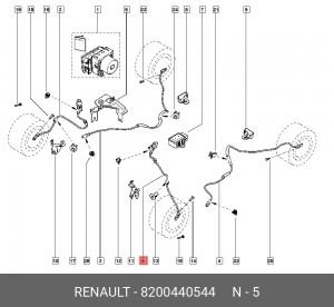 Датчик, частота вращения колеса 8200440544 RENAULT