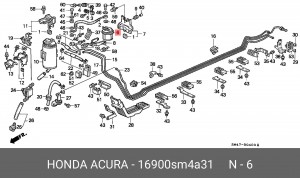 Топливный фильтр 16900SM4A31 HONDA