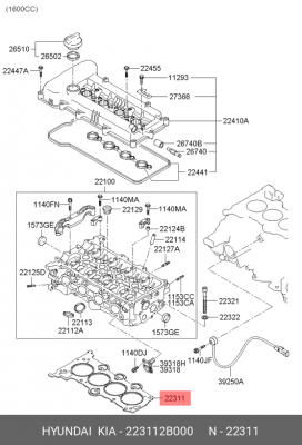 Прокладка ГБЦ 223112B000 HYUNDAI KIA
