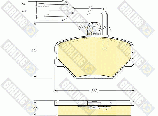 Комплект тормозных колодок, диско 6108521 GIRLING