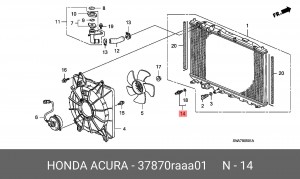Датчик температуры охлаждающей жидкости 37870RAAA01 HONDA