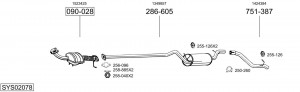 Глушитель выхлопных газов конечный 228619 BOSAL