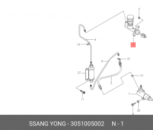 Главный цилиндр, система сцепления 3051005002 SSANG YONG