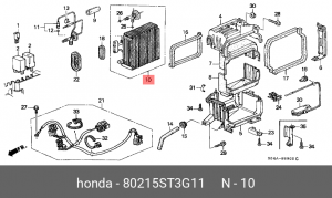 Испаритель, кондиционер 80215ST3G11 HONDA