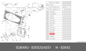 Термовыключатель, вентилятор радиатора 83052GA051 SUBARU