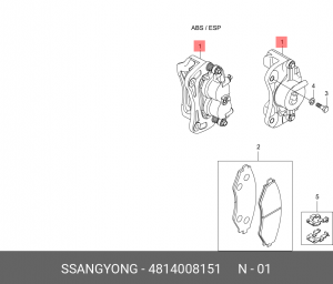 Суппорт тормозной 4814008151 SSANG YONG