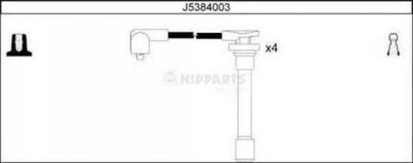 Ккомплект проводов зажигания J5384003 H B JAKOPARTS NIPPARTS