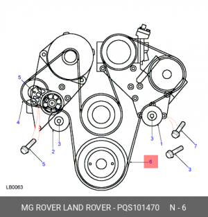 Поликлиновой ремень PQS101470 MG ROVER LAND ROVER