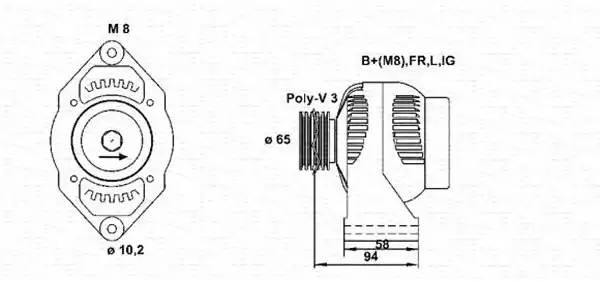 Генератор 943346103010 MAGNETI MARELLI