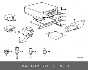 Датчик, давление во впускном газопроводе 13 62 1 711 338 BMW