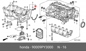 Пробка слива масла 90009PY3000 HONDA