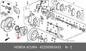 Комплект подшипника ступицы колеса 42200SR3A53 HONDA